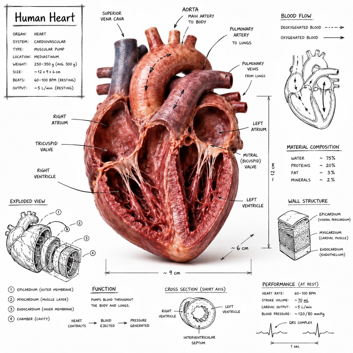 Heart anatomy plate