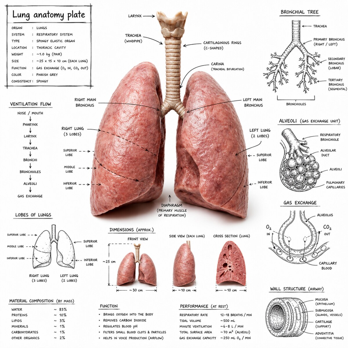 Lung anatomy plate